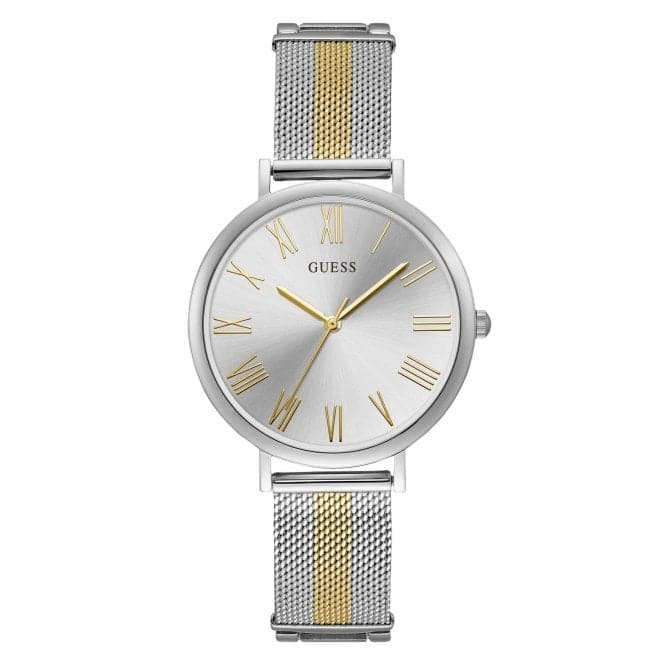 Guess Watches Guess dameur sølv tofarvet meshlænke lænke W1155l1