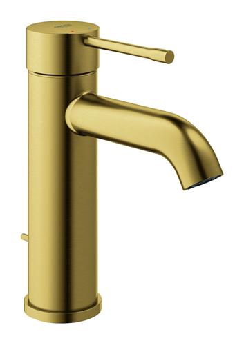 Essens håndvaskarmatur étgrebs S-size børstet messing 116 mm med EcoJoy 5,7 l/min - Grohe