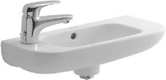 Håndvask 500x220 mm porcelæn firkantet med overløb og venstre hanehul - Duravit