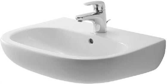 Håndvask porcelæn 550x430 mm med overløb og hanehul midt, boltemontering - Duravit