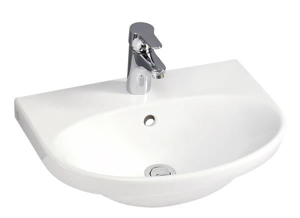 Håndvask Nautic 5550 500x380 mm porcelæn, bolt-/konsolmontering, hvid - Gustavsberg