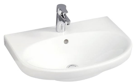 Håndvask 560x430 mm oval med overløb, bolt-/konsolmontering - Gustavsberg