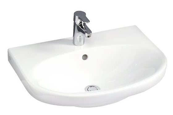 Håndvask Nautic 5560 600x460 mm, bolt-/konsolmontering, hvid, porcelæn - Gustavsberg