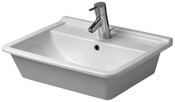 Håndvask nedfældning 560 mm med hanehul og overløb, hvid porcelæn - Duravit