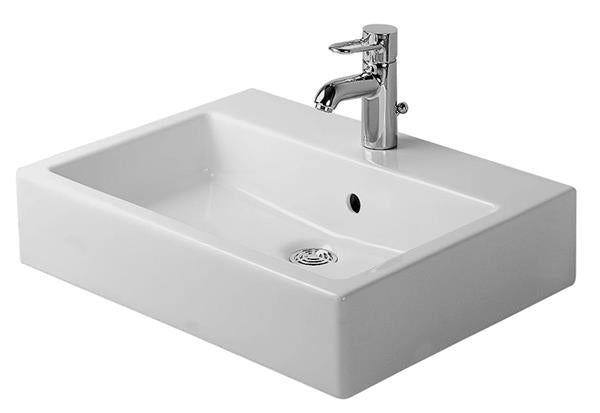 Håndvask 60x47 cm porcelæn med overløb og midt hanehul - Duravit