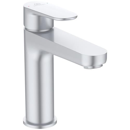 Håndvaskarmatur 1-grebs børstet stål, fremspring 162 mm, vandbesparende - Ideal Standard