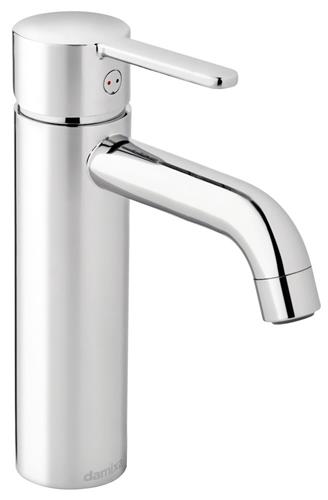 Håndvaskarmatur medium, 1-grebs, forkromet, 120 mm fremspring, keramisk kartouche, Eco-Save - Damixa