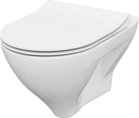 Væghængt mille hængeskål 50 cm inkl soft-close sæde, rimless, rengøringsvenlig design - Cersanit