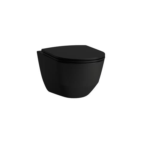 Væghængt rimless toiletskål matsort 530x360 mm - LAUFEN PRO