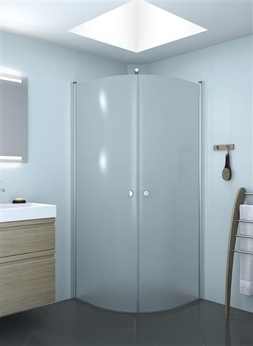 Brusedør 90 cm halvrund svingdør 6 mm hærdet glas EasyCare justerbar 72 - 74/89 - 91 cm H2000 - Dansani