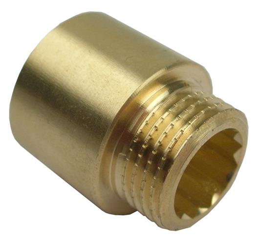 Haneforlænger poleret messing messing, 10mm