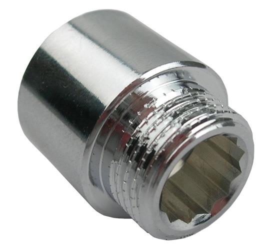 Haneforlænger forkromet messing, 20mm