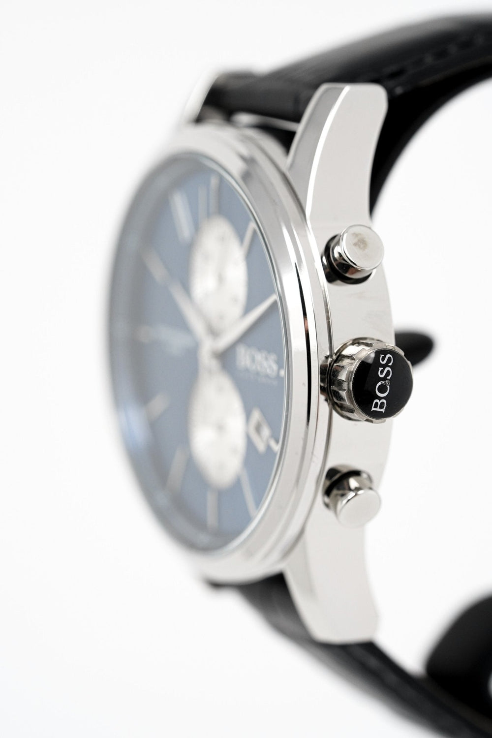 Hugo Boss Men S ur Chronograph blå Jet læder Hb1513283