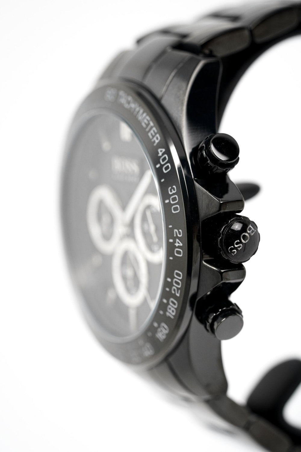 Hugo Boss Men S ur Chronograph Ikon sort PVD-belægning Hb1512961