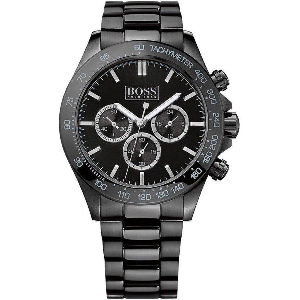 Hugo Boss Men S ur Chronograph Ikon sort PVD-belægning Hb1512961