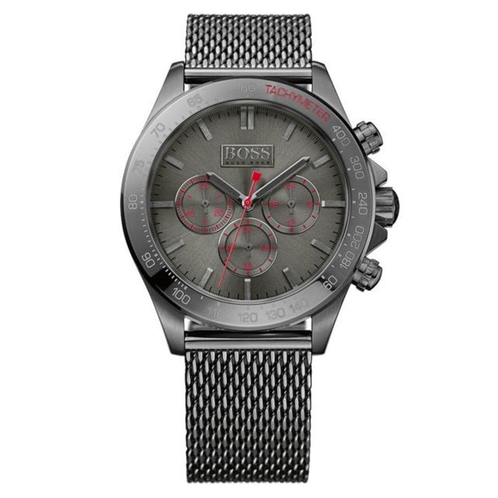Hugo Boss Men S ur Chronograph Ikon grå meshlænke Hb1513443