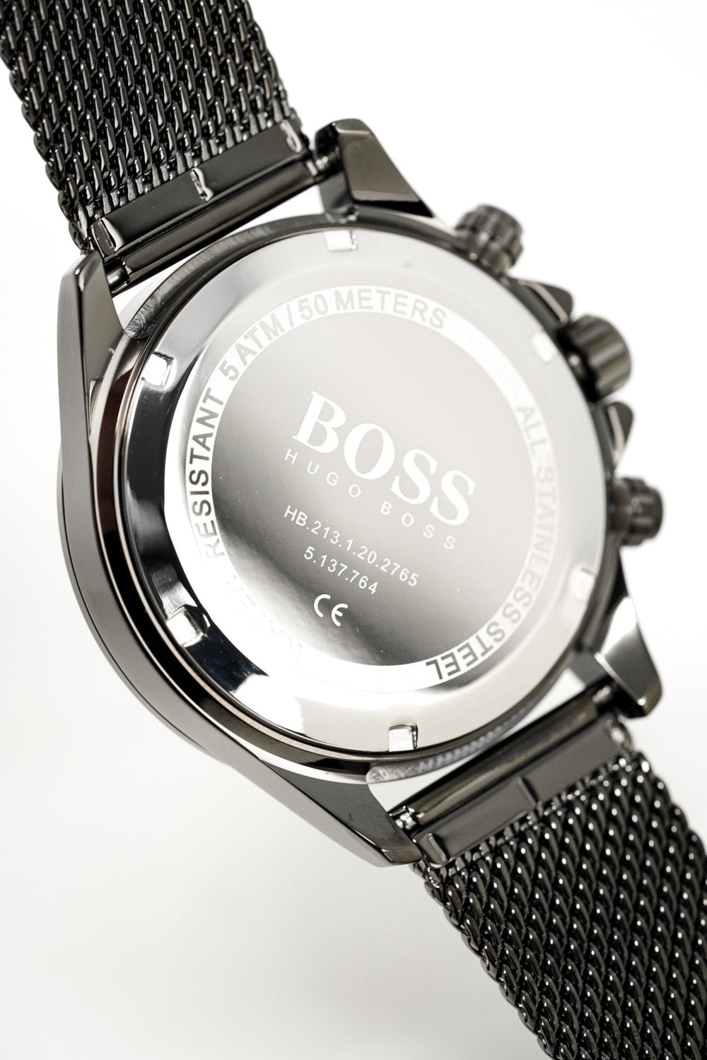 Hugo Boss Men S ur Chronograph Ikon grå meshlænke Hb1513443