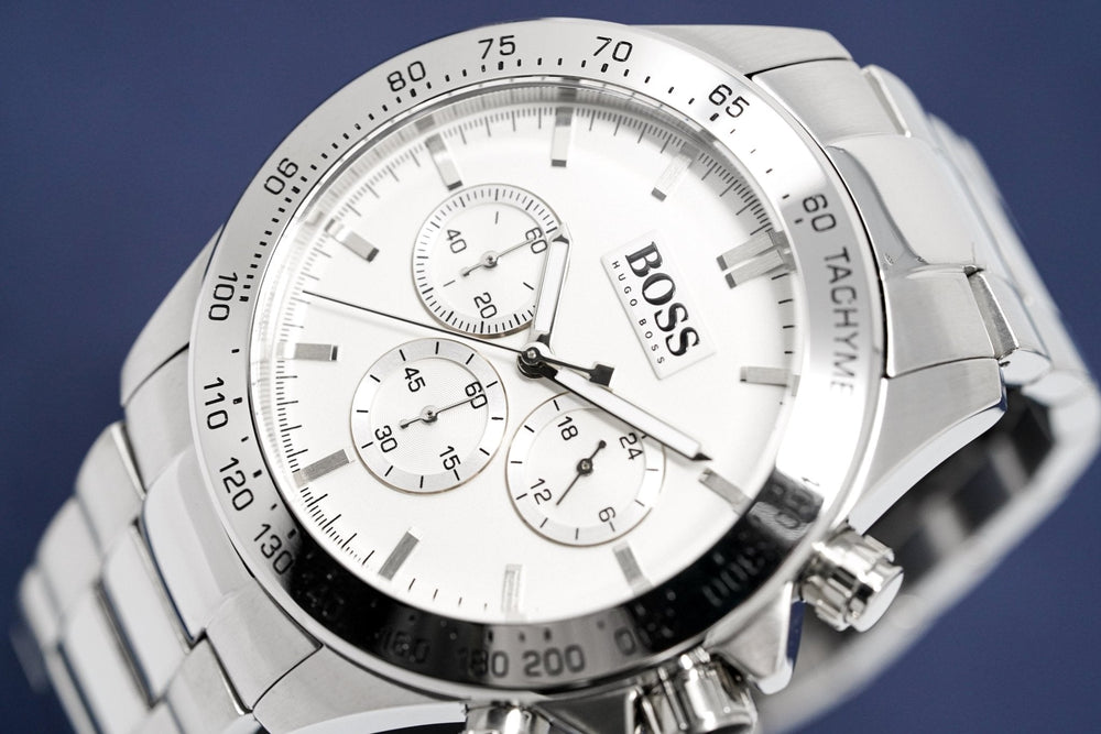 Hugo Boss Men S ur Chronograph Ikon sølv Hb1512962