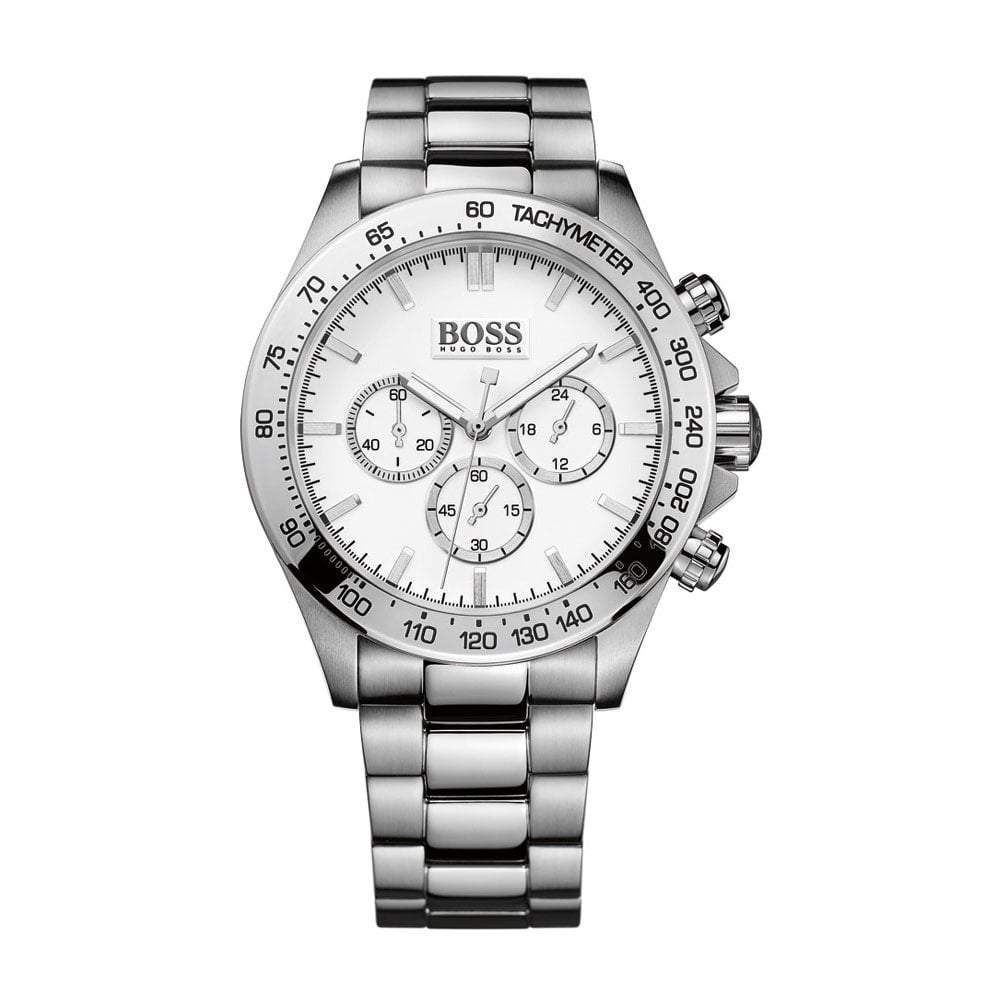 Hugo Boss Men S ur Chronograph Ikon sølv Hb1512962