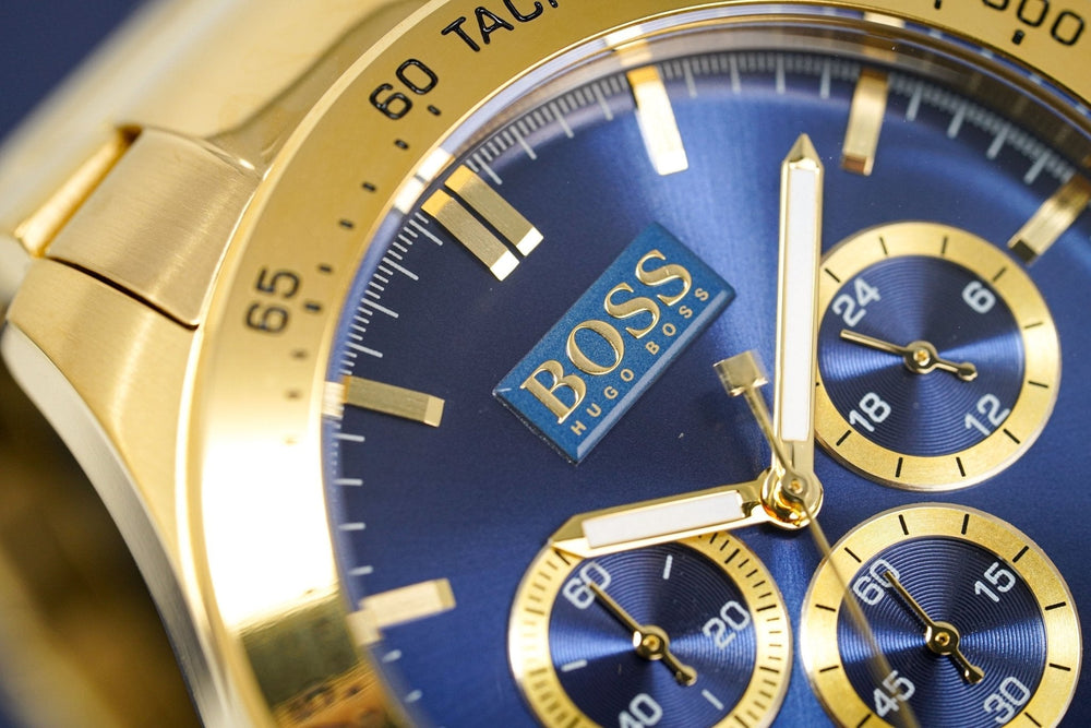 Hugo Boss Men S ur Chronograph Ikon guldfarvet Hb1513340