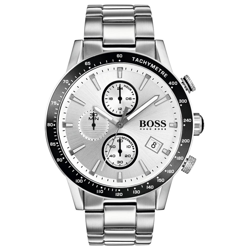 Hugo Boss Men S ur Chronograph Rafale sølv Hb1513511