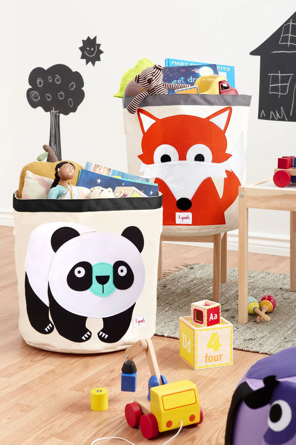 Opbevaringsbeholder Rund – Panda – 3 Sprouts