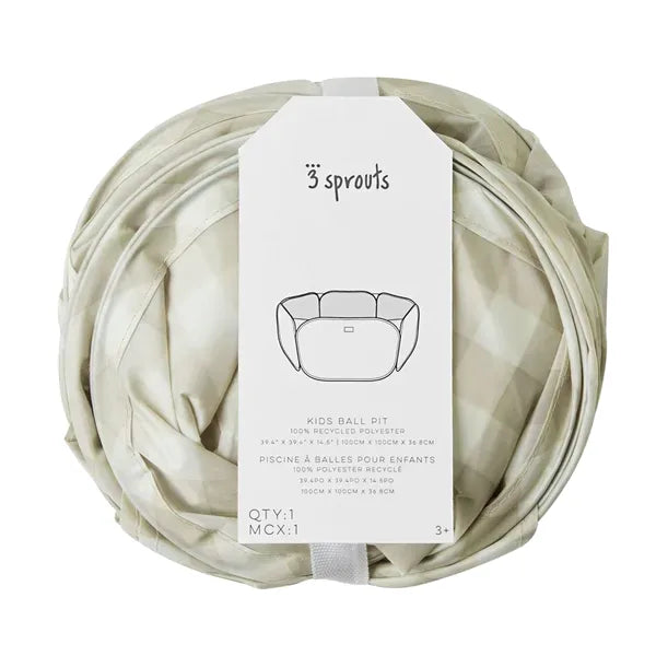 3 Sprouts Boldbassin, Gingham beige
