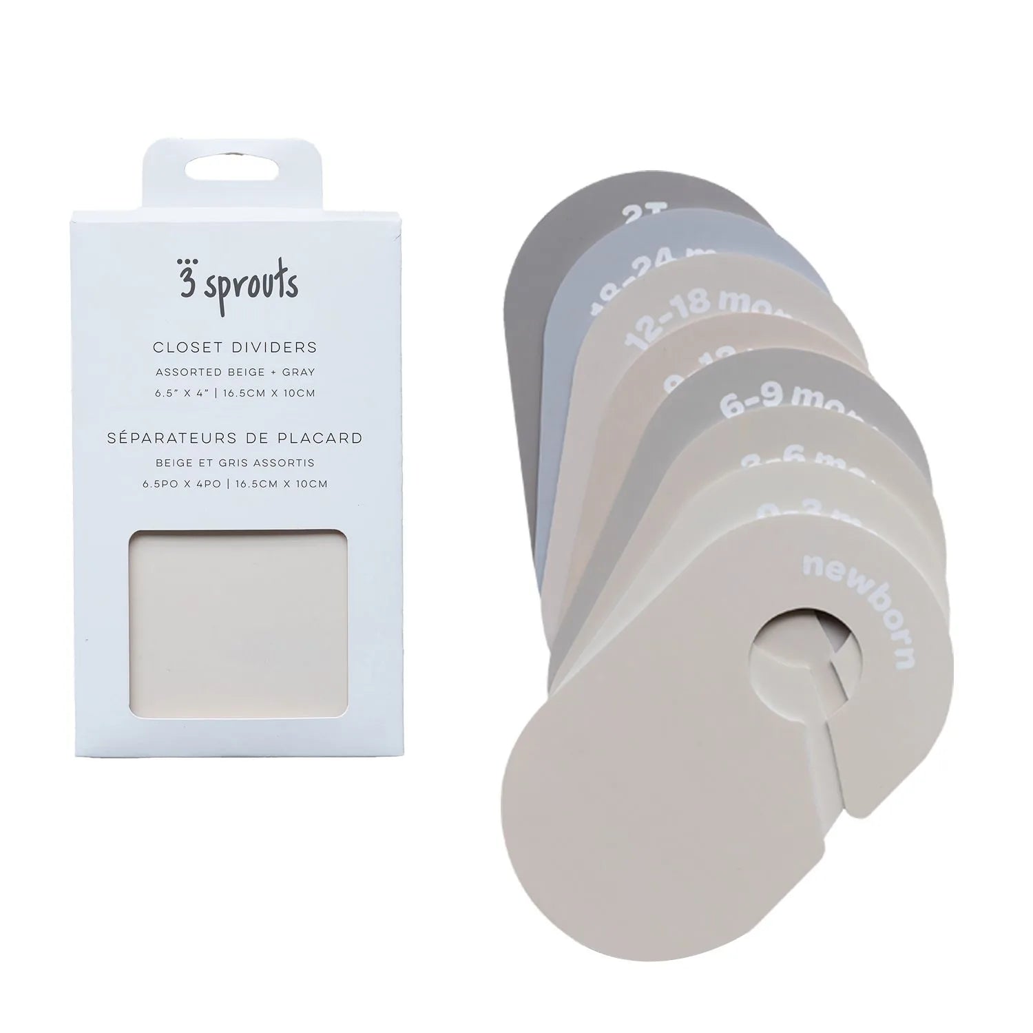 3 Sprouts Skabsdeler (8 stk.), Beige grå