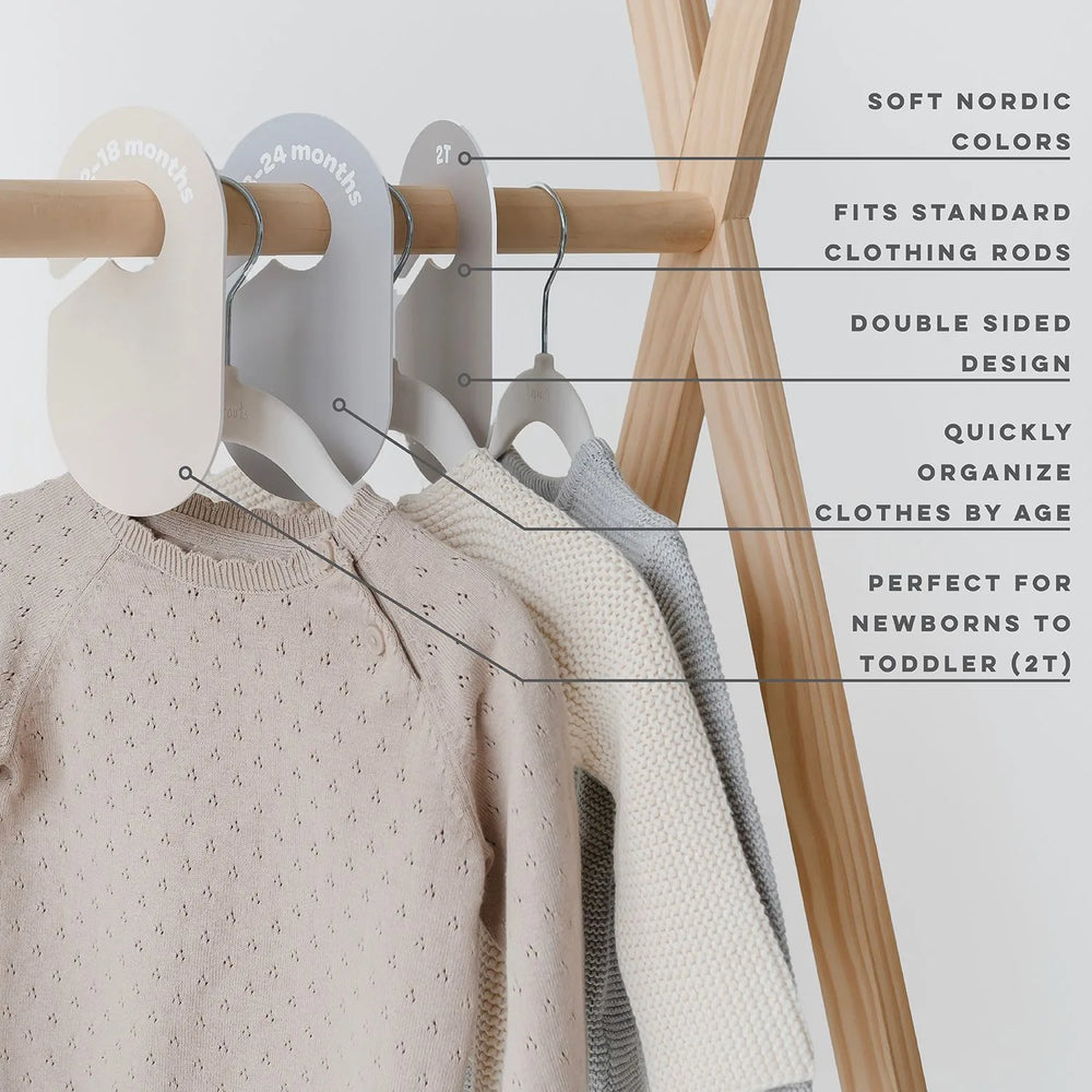Skabsdeler (8 Stk.) – Beige grå – 3 Sprouts