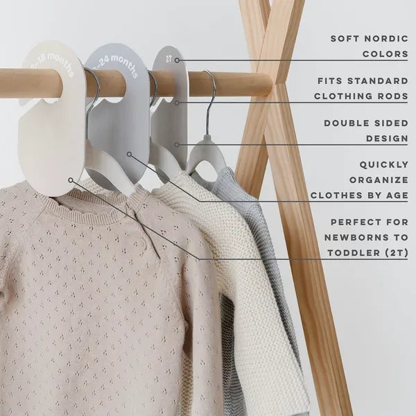 Skabsdeler (8 Stk.) – Beige grå – 3 Sprouts