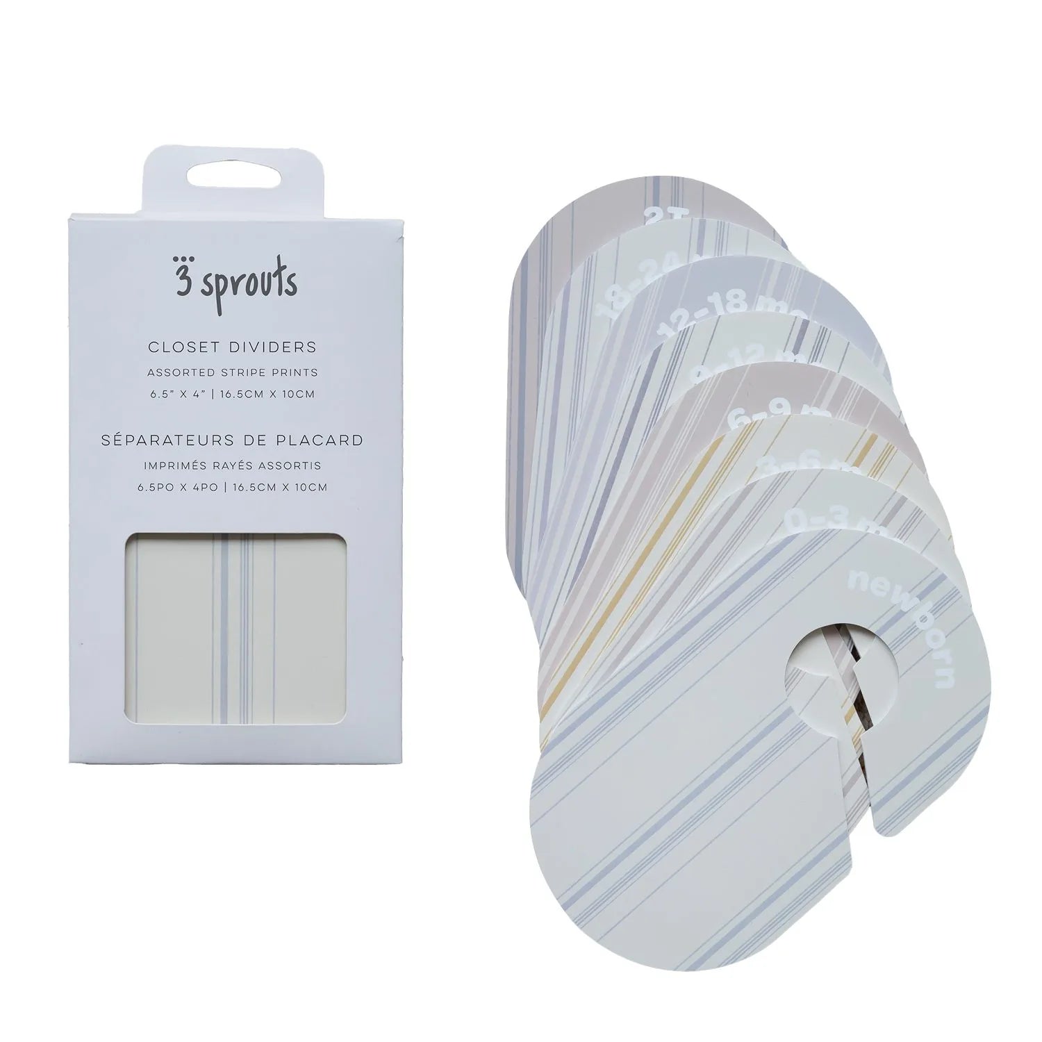 3 Sprouts Skabsdeler (8 stk.), Stripe