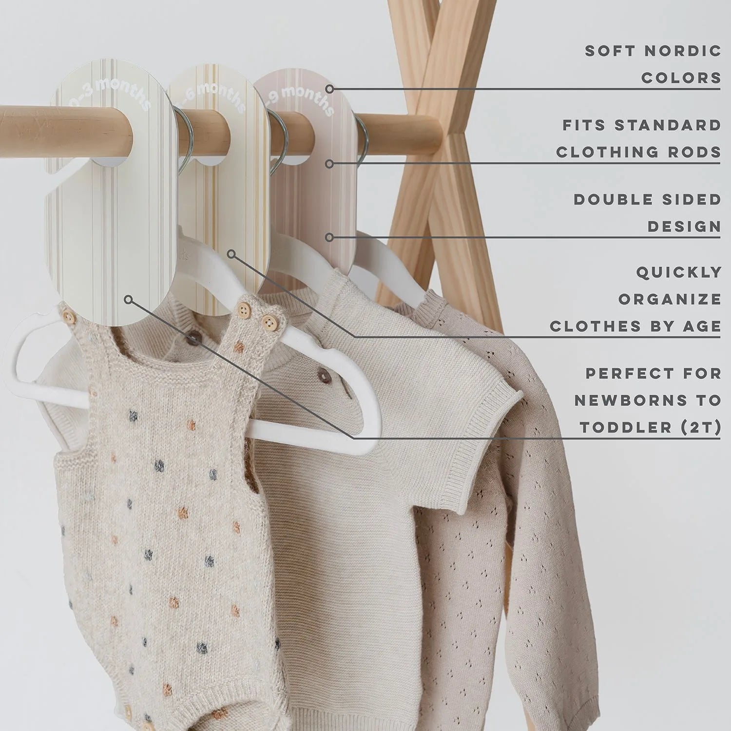3 Sprouts Skabsdeler (8 stk.), Stripe