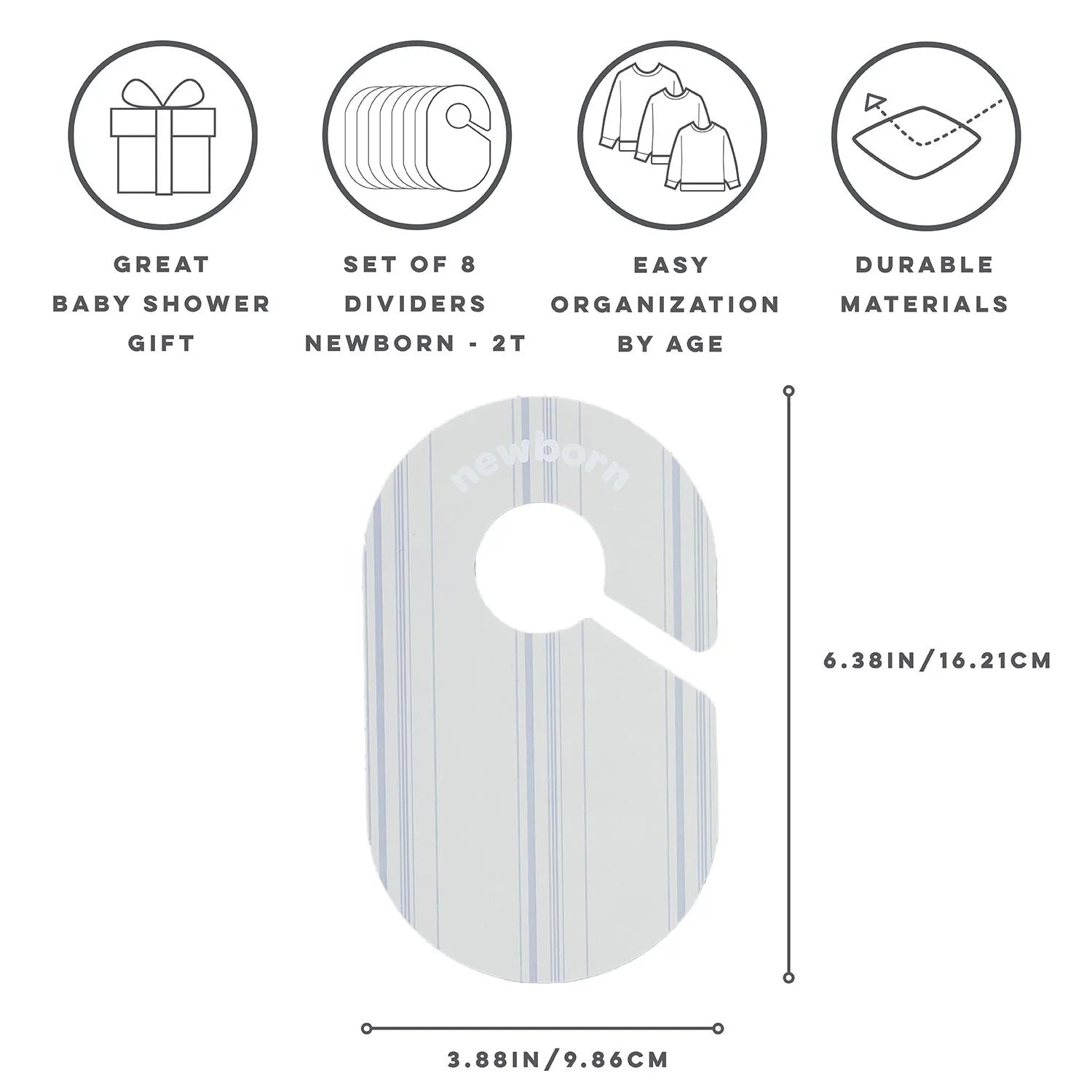 3 Sprouts Skabsdeler (8 stk.), Stripe