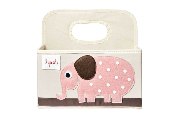 3 Sprouts Opbevaringskurv med Hank til Bleer, Elefant
