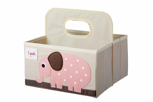 3 Sprouts Opbevaringskurv med Hank til Bleer, Elefant
