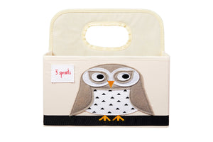 Opbevaringskurv Med Hank Til Bleer – Ugle – 3 Sprouts