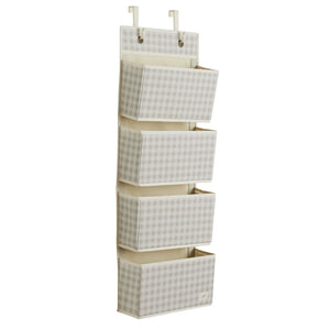 3 Sprouts Dørophæng med lommer, Gingham beige