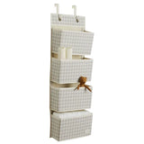 3 Sprouts Dørophæng med lommer, Gingham beige