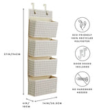 3 Sprouts Dørophæng med lommer, Gingham beige