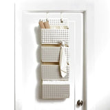 3 Sprouts Dørophæng med lommer, Gingham beige