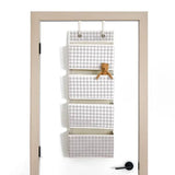 3 Sprouts Dørophæng med lommer, Gingham beige