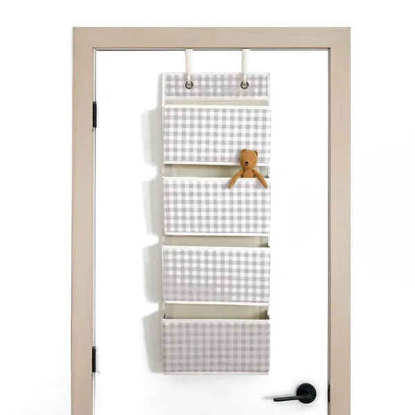 3 Sprouts Dørophæng med lommer, Gingham beige