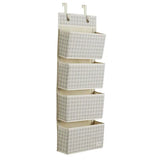 3 Sprouts Dørophæng med lommer, Gingham beige