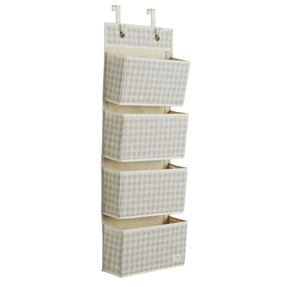 3 Sprouts Dørophæng med lommer, Gingham beige