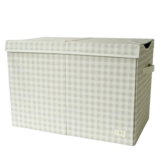 Opbevaringskasse Med Låg – Gingham beige – 3 Sprouts