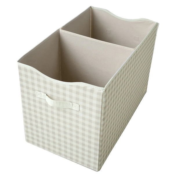 3 Sprouts Opbevaringskasse med låg, Gingham beige