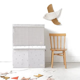 Opbevaringskasse Med Låg – Gingham beige – 3 Sprouts