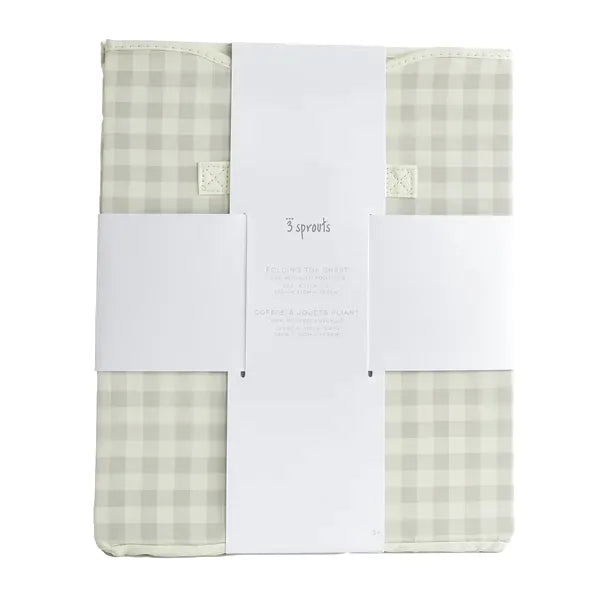 Opbevaringskasse Med Låg – Gingham beige – 3 Sprouts
