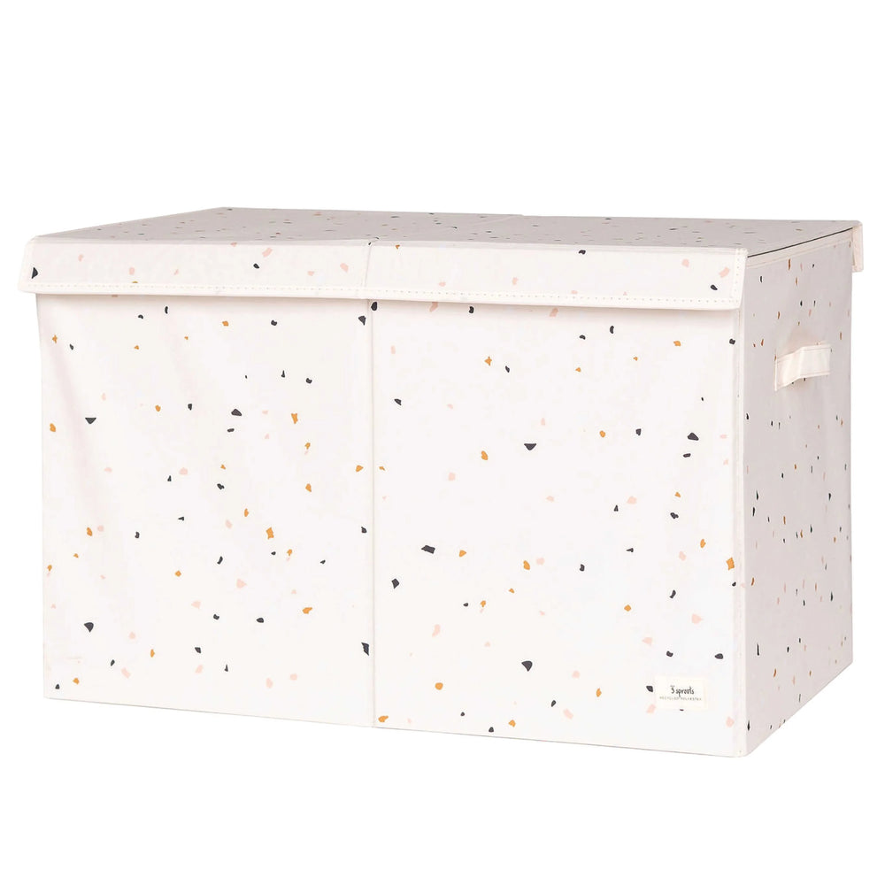 Opbevaringskasse Med Låg – Terrazzo, Creme – 3 Sprouts