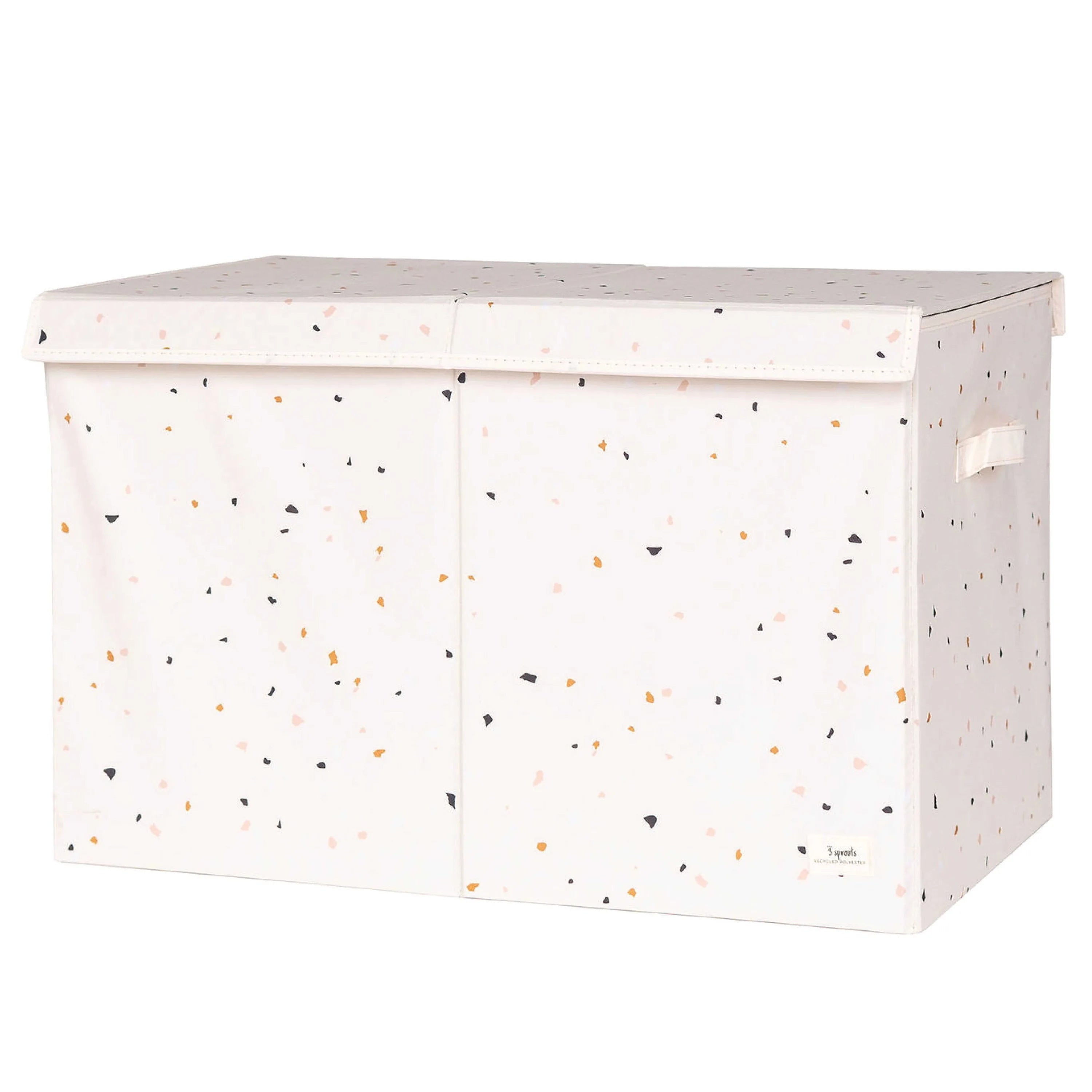 3 Sprouts Opbevaringskasse med låg, Terrazzo/Creme
